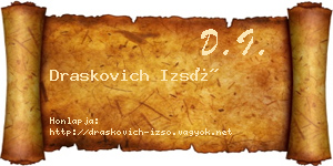 Draskovich Izsó névjegykártya
